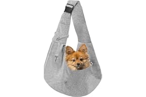 Snqqmtt Dog Carrier Sling for Small Dogs and Cats(0 to 12 lbs), Puppy Sling Carrier with Adjustable Strap, Travel Safety Harn
