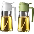 Spray Huile De Cuisine 2-en-1 TrendPlain 470 Ml – Vaporisateur Et Verseur – Bouteille Verte Anti-UV Avec étiquettes – Pour Air Fryer, Salades - 8