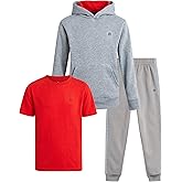 RBX Boys Sweatsuit Set - 3 Piece Active Fleece Jogger Sweatpants Hoodie and T-Shirt for Boys - Athletic Outfit (Sizes 2T-12)