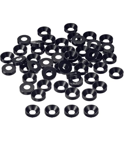 POCREATION 50-Pack Copper Countersunk Washers – Fits M3 M4 M5 M6 Screws, Perfect For Gasket Retaining & Shim Applications