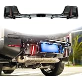 Rear Bumper Lip Diffuser with Light for 2020-2026 Land Rover Defender | Fits for 90 110 130 with LED Light ABS Carbon Look Rock Style (Gloss Black)