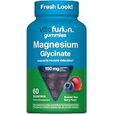 Vitafusion Magnesium Glycinate Gummies | 60 Gummy Vitamins | High Absorption for Adult Women and Men | Yummy Sour Berry Flavor | 100 mg Per 2 Gummies Gluten Free Supplement