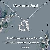 Sympathy Gifts for Loss of Loved One, Sterling Silver Angel Wing Infinity Heart Pendant Necklace as Memorial Bereavement Condolence Funeral Gifts, In Memory of Mom Dad Son Husband Miscarriage