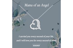 SERENEY Sympathy Gifts for Loss of Loved One, Sterling Silver Angel Wing Infinity Heart Pendant Necklace as Memorial Bereavement Condolence Funeral Gifts, In Memory of Loved One Mom Dad Son Husband Miscarriage Necklace
