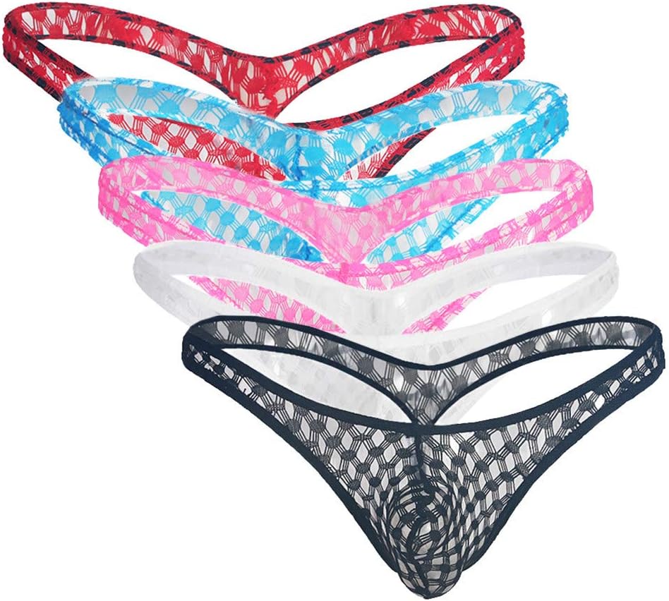 5 Pack Men Hole Briefs,JKioleg Lows Waist U Convex Wire Imitation Knickers Sexy Underpants Underwear for Members Day