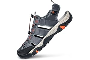 atika Men's Outdoor Hiking Sandals, Closed Toe Athletic Sport Sandals, Lightweight Trail Walking Sandals, Summer Water Shoes