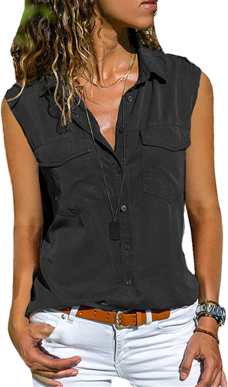 sleeveless formal shirt
