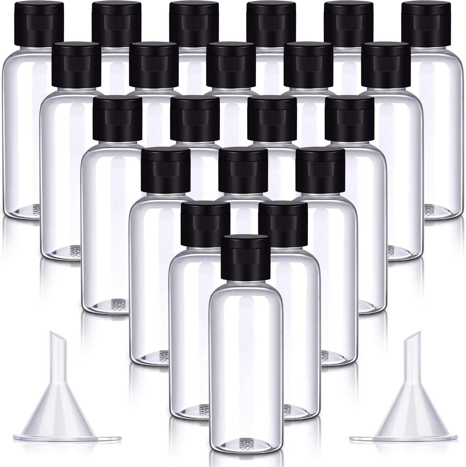 20 Pieces 60ml Plastic Empty Bottles Clear Travel Bottle Containers Portable