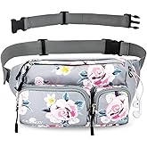 CXWMZY Fanny Packs For Women & Men, Waist Bag Hip Bum Bag Strap Extension Large Capacity Easy Carry Any Phone Passport Wallet for Outdoors Workout Traveling Casual Running Hiking Cycling Dog Walking