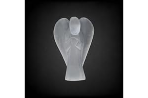 ANAYA AGATE Angel Statue – 2" Beautiful Gemstone Guardian Angel – Natural Selenite Crystal Angel – Hand-Carved Angel Charms for Protection, Love, Peace, and Positive Energy – Angel Figurines