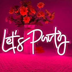 Let's Party Neon Sign, LED Neon Lights for Bedroom