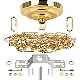 Sangle Soppfy Vingage Canopy Kit and Pendant Light Fixture Chain for Chandelier or Swag Light Fixtures,Maximum Weight of 60 Pounds, 6 feet,Heavy Duty,5 Inches Diameter (Pure Gold)
