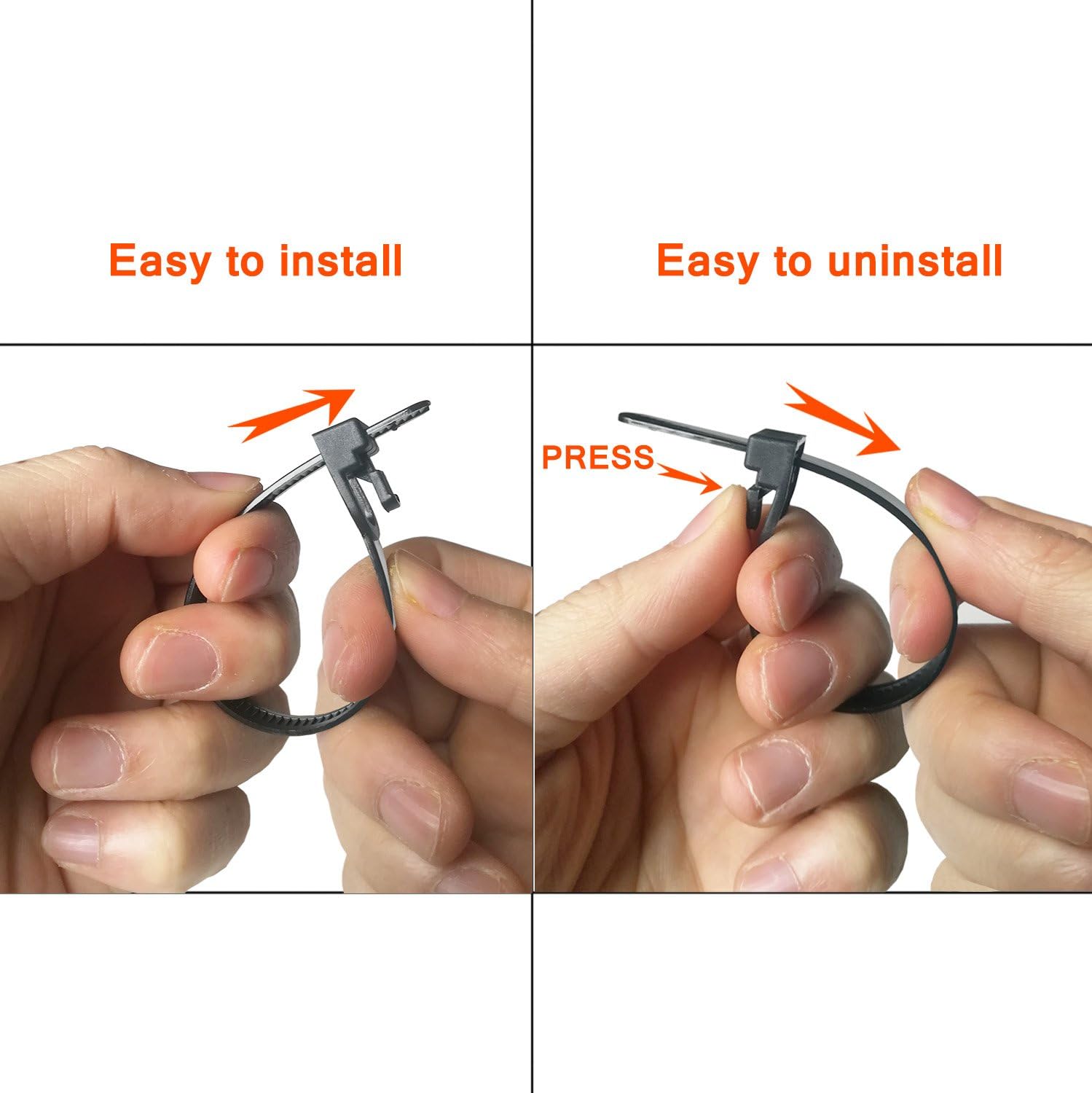 [50 Pieces] Reusable Cable Ties, Canwn Nylon Heavy Duty Zip Ties Mini