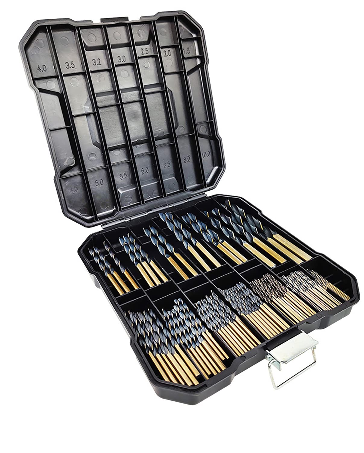 99PCS Drill Bit Set, Premium HSS Black Gold Coated Twist Drill Bits,Hex Shank Jobber for Metal, Aluminum Alloy, Plastic and Wood, 1/16" to 3/8" Drill with Plastic Storage Case