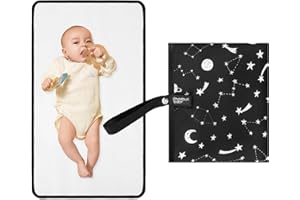 PHOEBUS BABY Portable Changing Pad - Waterproof Compact Diaper Changing Mat - Foldable Lightweight Travel Changing Station, Newborn Shower Gifts(Black)