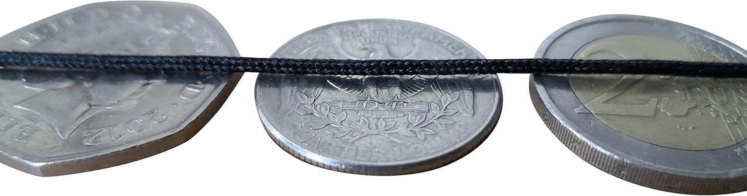 Nylon Cord Extra Strong Braided String 1.5mm x 175yds for Wind Chimes Re-Stringing Jewellery Making Beading Thread Shamballa Necklaces Bracelets Window Blinds DIY Repairs (Black - Image 5