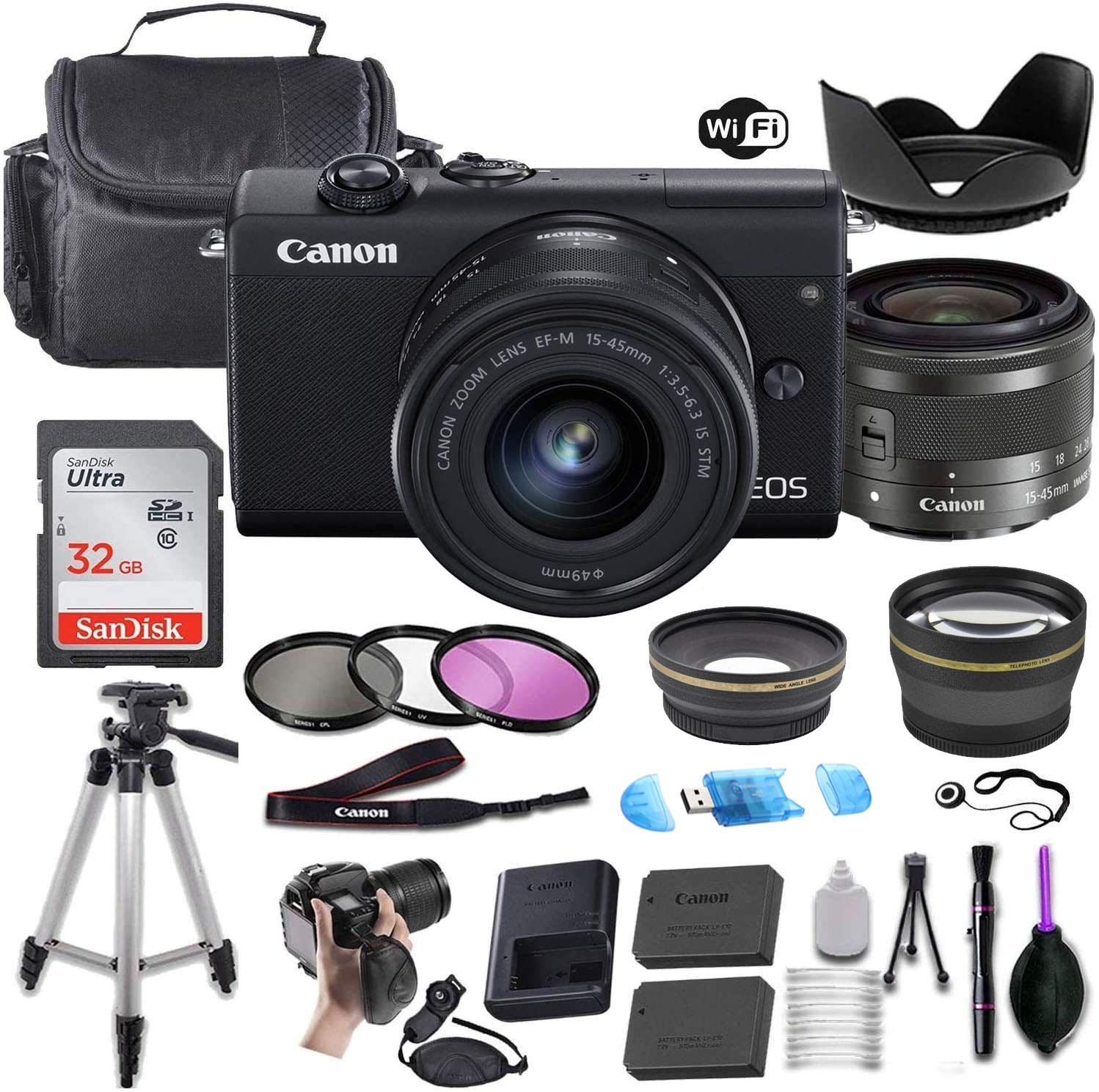 Mua Canon EOS M200 Mirrorless Digital Camera (Black) w/EFM 1545mm f/3