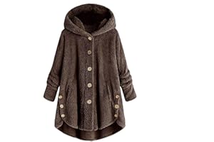 Winter Jackets for Women Long Oversized Plus Size Button Tops Hooded Loose Cardigan Wool Coat Winter Warm Coats
