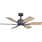 VAXCEL Mayfield 44 in. Charcoal Black Indoor Rod Mount Transitional Ceiling Fan with Reversible Oak-Black Walnut Blades, Dimm
