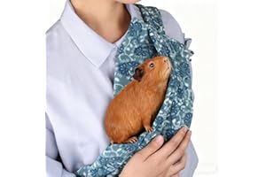 Guinea Pig Carrier Sling and Backpack 2-in-1, Adjustable Soft Bonding Pouch with Shoulder Strap for Safe Pet Travel (Blue)