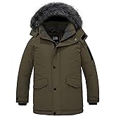 ZSHOW Boys' Warm Winter Coat Waterproof Parka Hooded Puffer Jacket