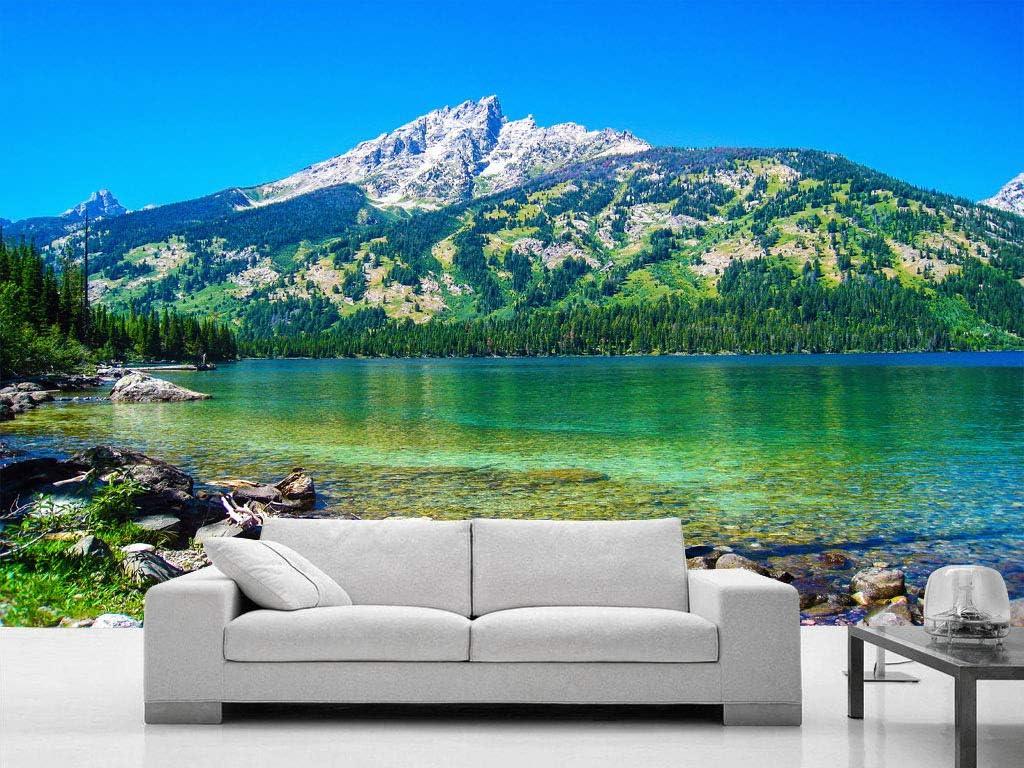 Lake Mountain Forest Beautiful Naked Eyes Custom Photo Wallpaper Living Room Bedroom Mural Modern Fashion TV Wall Decorative Painting 3D Wallpaper (W)200x(H)140cm