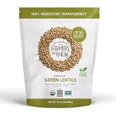 One Degree Organics Organic Green Lentils, 16oz | Glyphosate-Free, USDA Organic, Non-GMO, High Protein, Vegan, Kosher, Gluten