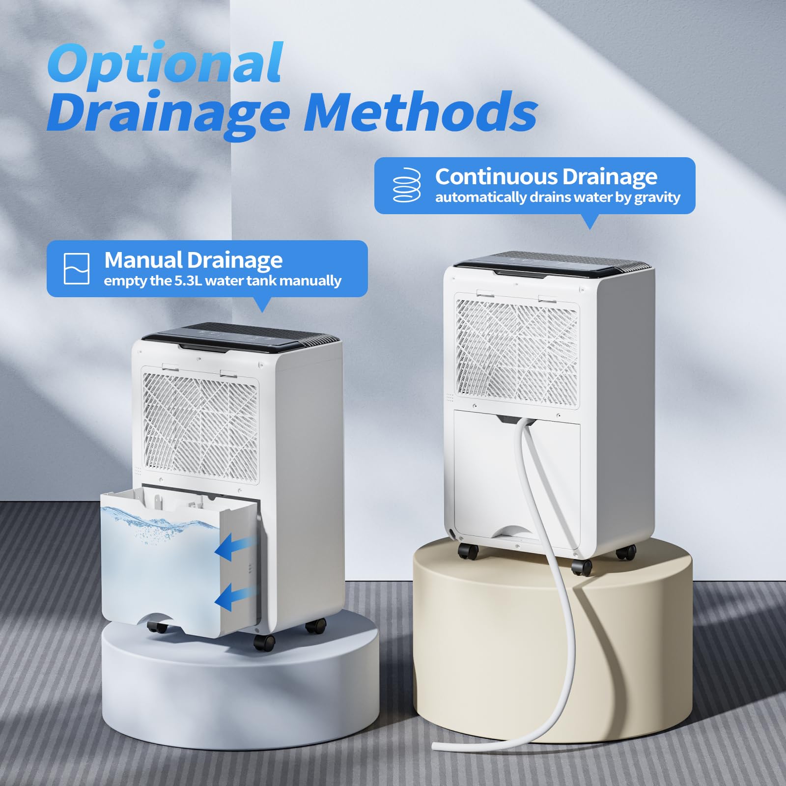 AIRPLUS Dehumidifier for Basement - 4,200 Sq. Ft. 65 Pints, Multifunctional Dehumidifier with Drain Hose & Auto Shut-Off Function, Powerful Dehumidifiers for Home