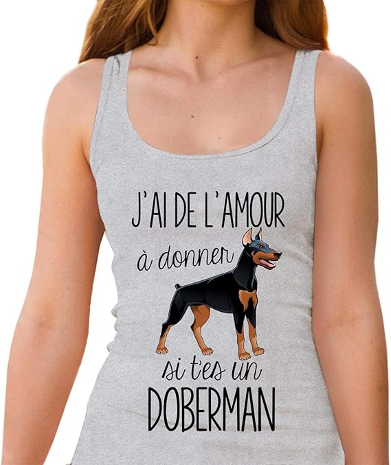 Doberman De Lamour à Donner Débardeur Femme Humour Fun