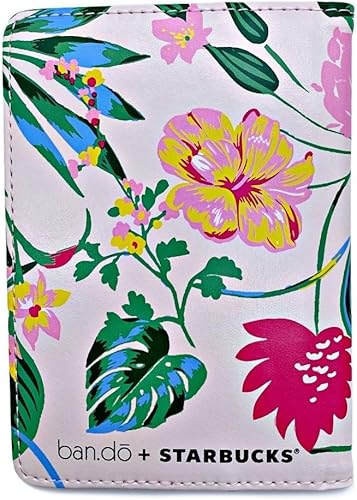Amazon Starbucks スターバックス スタバ パスポートカバー パスポートケース パスケース おしゃれ かわいい トロピカル フラワー ピンク レディース レジャー 出張 トラベル 旅行 セイレン ロゴ Ban Do 海外限定 Starbucks スターバックス バッグ小物