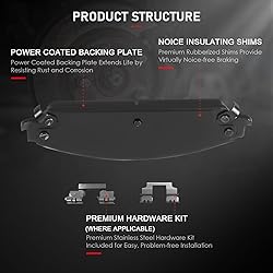 cciyu D1058 D1057 Front & Rear Semi-Metallic Disc