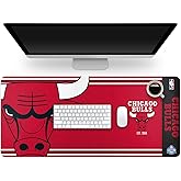FOCO NBA Official Established Primary Logo Wordmark Home Office Desk Pad Mouse Pad Mat 35" x 16" (Chicago Bulls, Chicago Bulls)