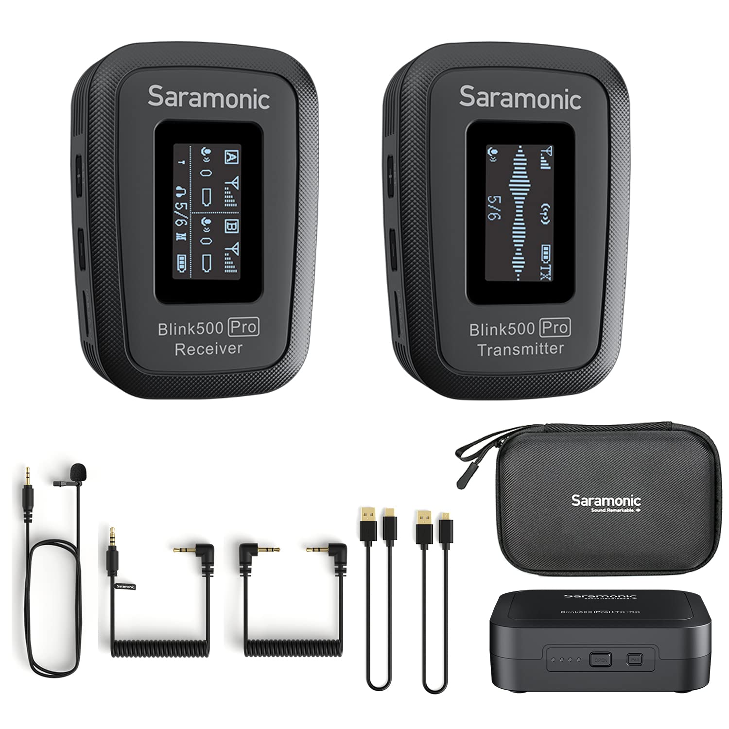 Saramonic Blink500 Pro B1 Dual-Channel Wireless Lavalier Microphone for DSLR Video Camera Android iPhone Tablet PC Computer Recording Facebook YouTube Podcast Vlog Interview