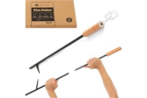 WISE MOOSE 34 Inch Fire Poker for Fire Pit Outdoor - Blow Poke, Fireplace Poker with Wooden Handle - Campfire Poker, Fire Pit Poker, Fire Poker for Fire Pit with Wooden Handle,