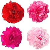 PET SHOW 4 Pack Small Dog Bows Sliding on Collar Attachment | Holiday/daily pets collar flower charms,for medium dogs,birthday party grooming accessories