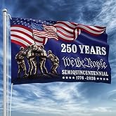 American Flag 250 Years Anniversary United States Semiquincentennial Grommet Flag 3x5 Double Sided Independence Day 4th of July Patriot Double Sided Outdoor Garden Flags Banner Decoration