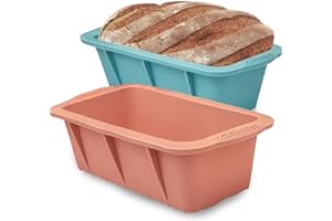 Koolstuffs Silicone Bread Loaf Pan, 2 PCS Rectangular Non-Stick Baking Mold Pans for Oven, Bread, Cake, Easy Release