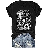 Savarana Western Cowgirls Shirts Women Vintage Graphic Tee Tops Funny Letter Print Country Music Tshirt