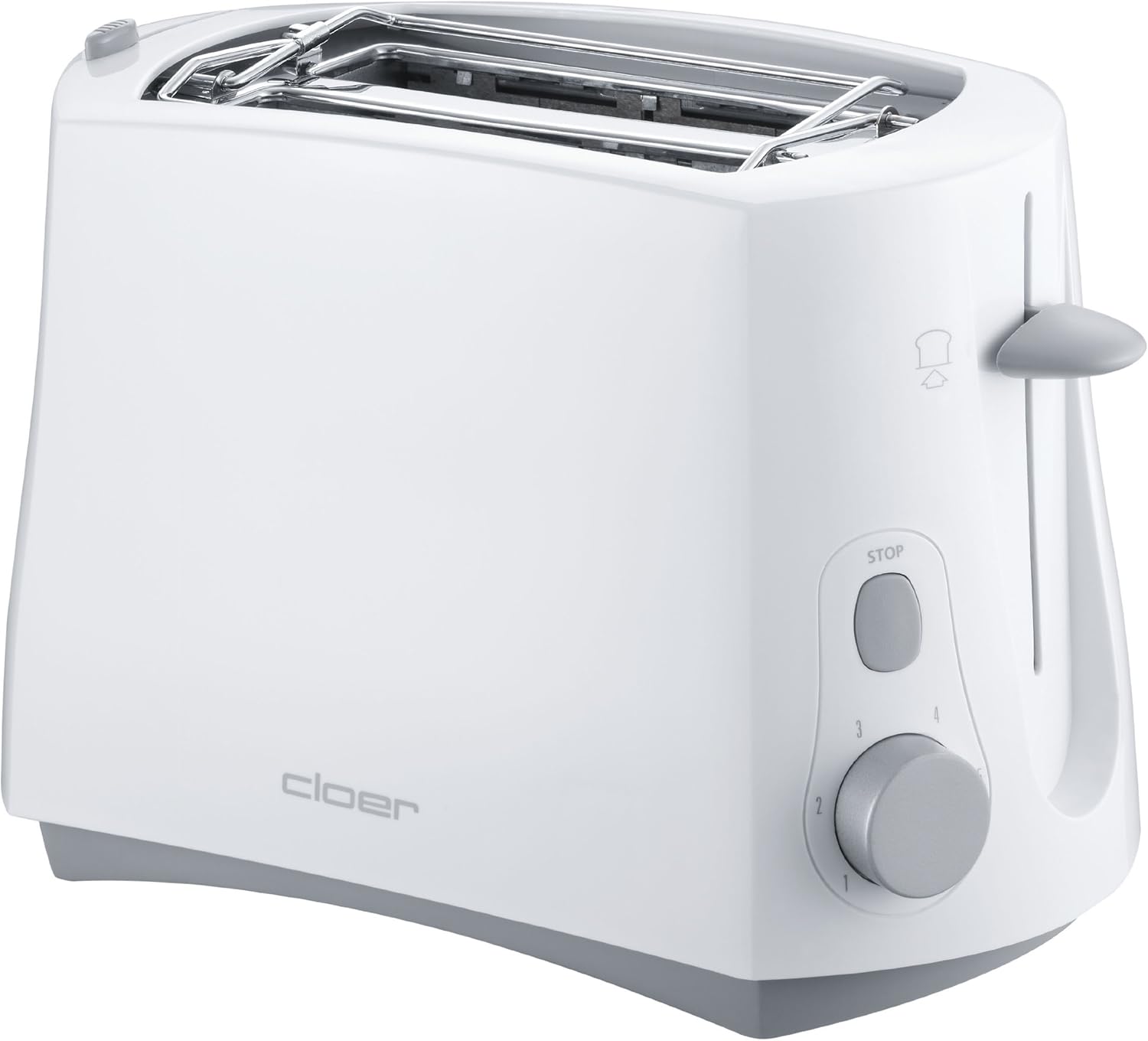 Cloer 331NA Compact Electronic Cool-Touch Toaster, White, 2-Slice