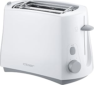 Cloer 331NA Compact Electronic Cool-Touch Toaster, White, 2-Slice