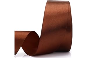 Nsilu 1-1/2 inch, Brown Ribbon for Gift Wrapping 50 Yards Perfect Wedding Party Wreath Sewing DIY Hair Accessories Decoration Floral Hair Balloons Other Projects