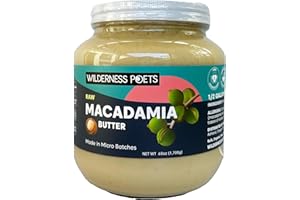 Wilderness Poets, Raw Macadamia Butter - Bulk (60 Ounce - Half Gallon) - Glass Jar