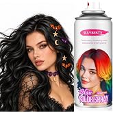 Waybesty Temporary Black Hair Color Spray Hair Color Wax for Kids Women Men | Washable Hair Dye Spray Temporary Hair Dy One Day Non-Sticky for Cosplay Party DIY, Christmas Party, Halloween Crazy Hair Day