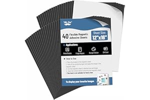 Mr. Pen- Flexible Magnetic Sheets with Adhesive Backing, 12" x 16", 40 Pack, Magnet Sheets with Adhesive