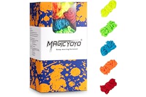 YOSTAR Yoyo Strings Professional 100% Polyester - Fits for Responsive and Non Responsive Yoyos -Yo yo Strings Pack of 50 (Red, Orange, Yellow, Blue, Green) (50pcs)