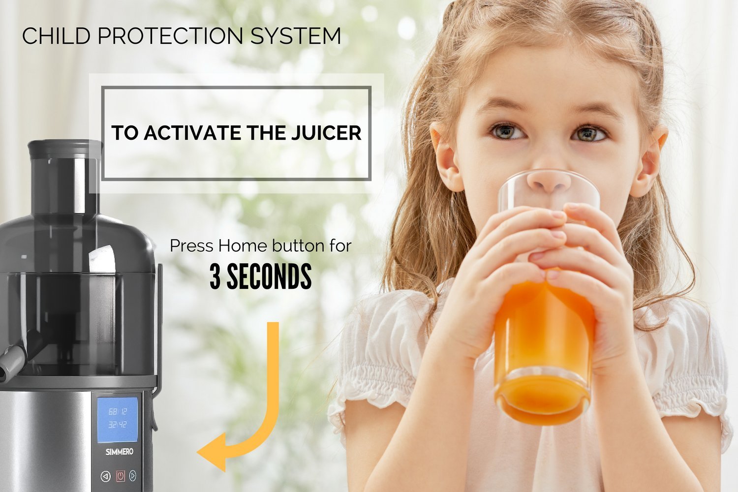 Touchscreen Smart Fruit & Vegetable Juicer by Simmero Quiet