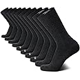 Reebok Men's Crew Socks - 10 Pack Stretch Performance Cushioned Crew Socks - Arch Support Athletic Socks for Men (6-12.5)