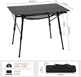 Portal Folding Camping Table 90x53cm Aluminium Rollup with Adjustable Legs view 5