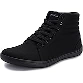 WHITIN Men's Wide Hi-top Minimalist Barefoot Sneakers | Zero Drop Sole | Cushioned Ankle Support