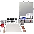 PMC Supplies LLC Thompson Enamel Kit with Tabletop RapidFire Programmable Pro-LP Kiln Beginner's Set Jewelry Making Enameling Furnace